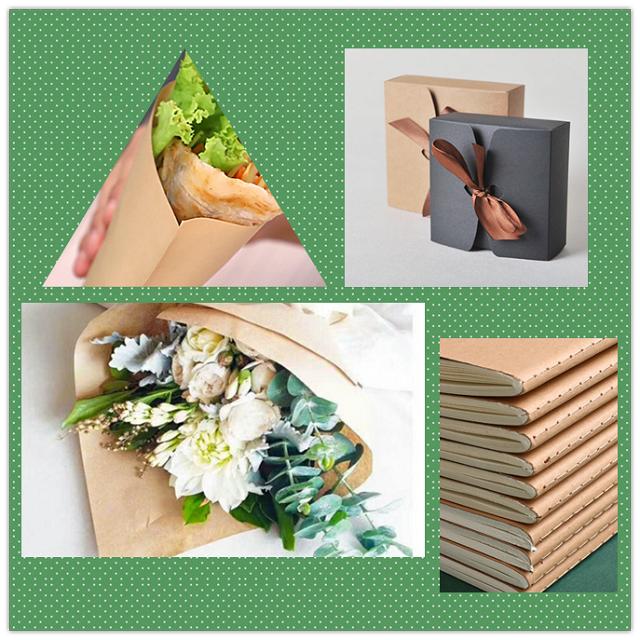 крен 80гр Ункоатед и повторно использованный еды создания программы-оболочки Крафт бумаги в цвете Брауна
