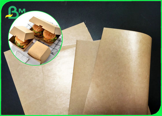 Жиронепроницаемая не- загрязнятьая бумага Брауна Kraft качества еды покрытая PE для пакуя фаст-фуда